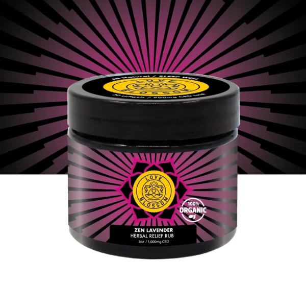 A jar of hair color with purple and yellow design.