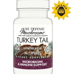 A bottle of mushroom supplement turkey tail