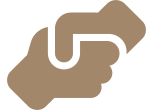 A brown and gray block with the letter u in it.